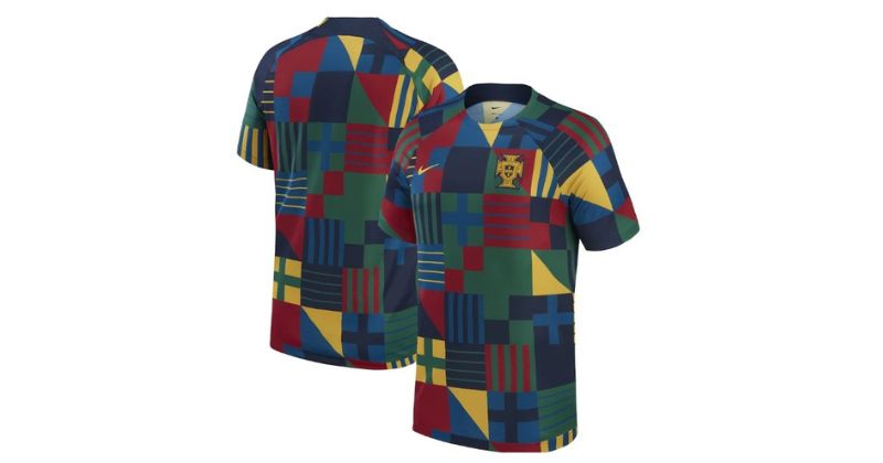 portugal pre match shirt 2022 in flag pattern