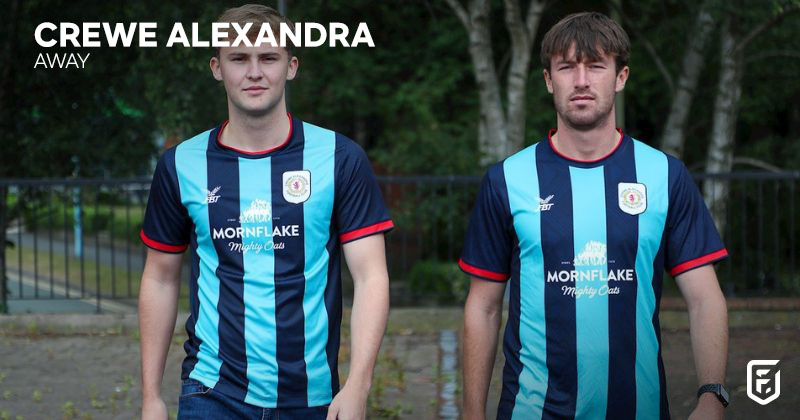 crewe alexandra away shirt 2022-23 in blue and navy