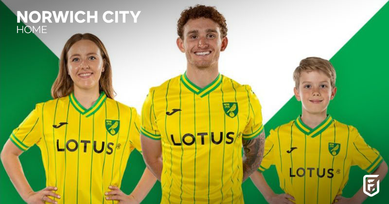 norwich city home shirt 2022-23 in yellow and green