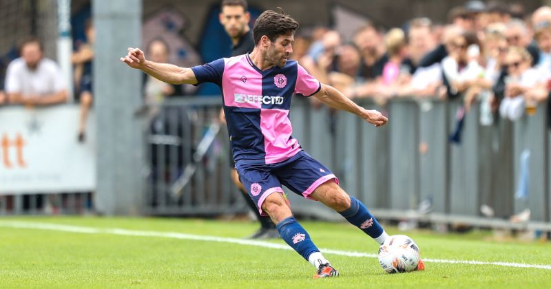 dulwich hamlet fc home shirt in pink and blue
