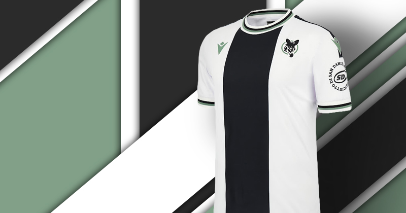 udinese 2023-24 home shirt in black and white