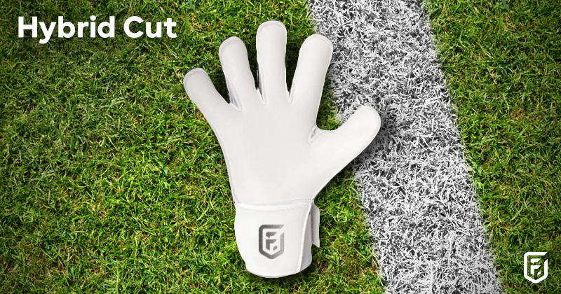 hybrid cut goalkeeper glove on pitch
