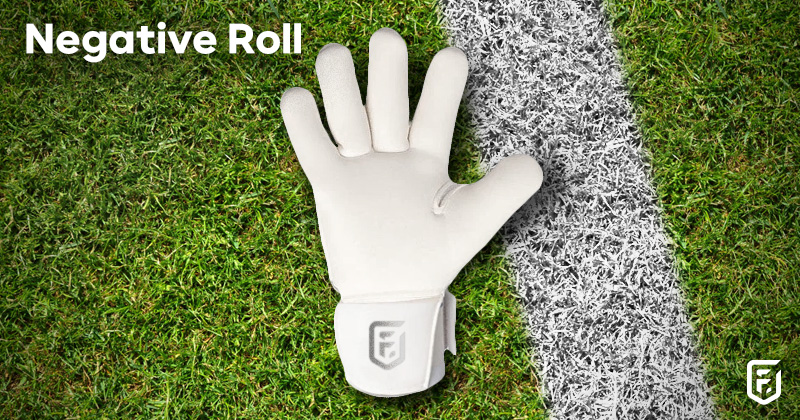 negative roll cut goalkeeper glove on pitch
