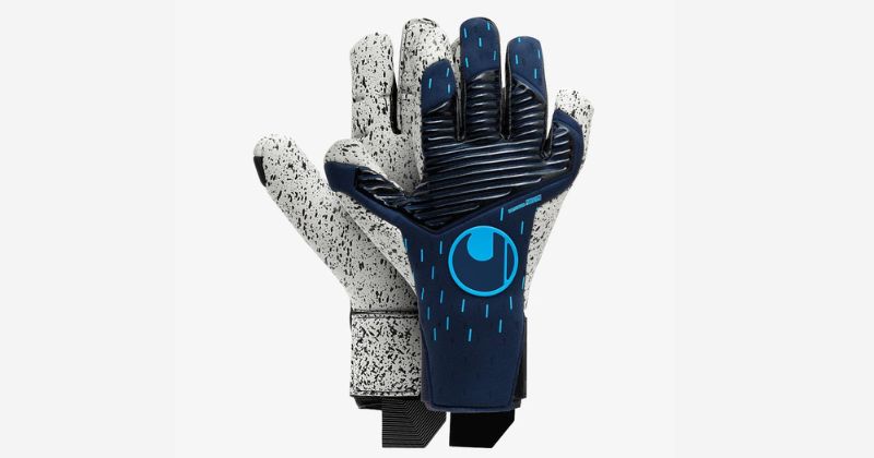ulhsport speed contact supergrip plus goalkeeper gloves in blue white and black