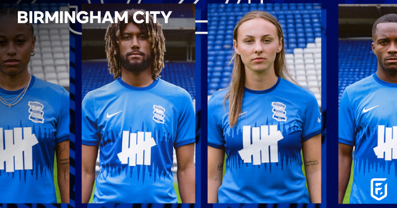 players wearing birmingham city 2023-24 home shirt in blue
