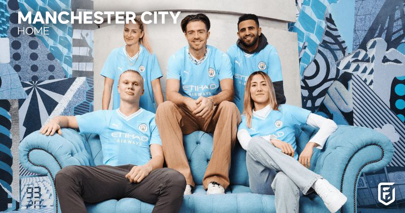 manchester city 2023-24 home shirt in sky blue with white trims