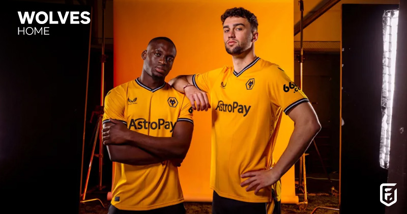 players wearing wolverhampton wanderers 2023-24 home shirt in orange