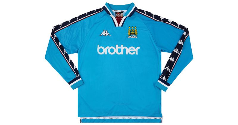 manchester city 1997-99 home shirt in blue