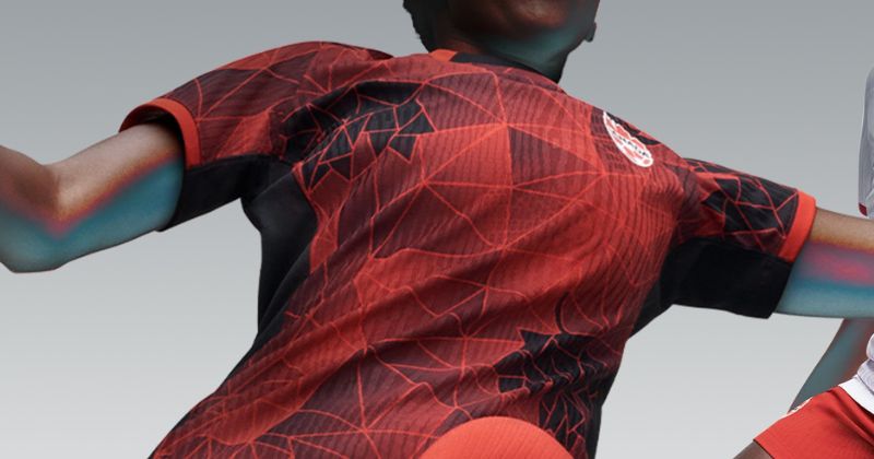 womens canada home shirt 2023 in black and red