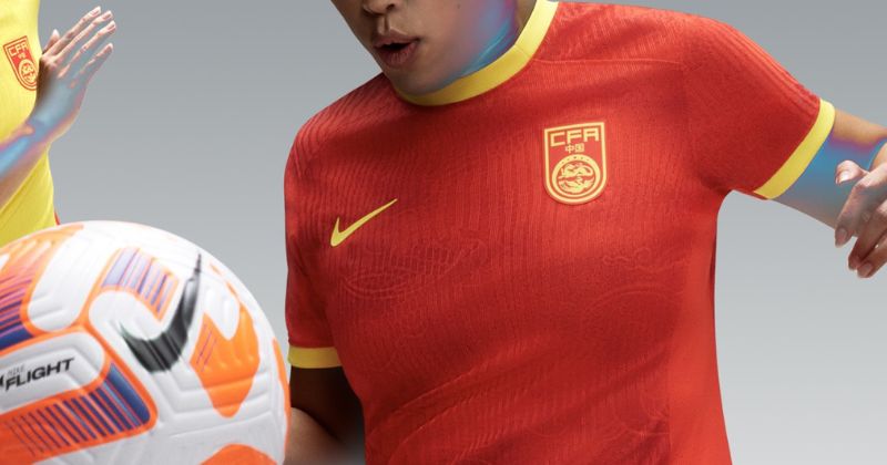 womens china pr home shirt 2023 in red and yellow