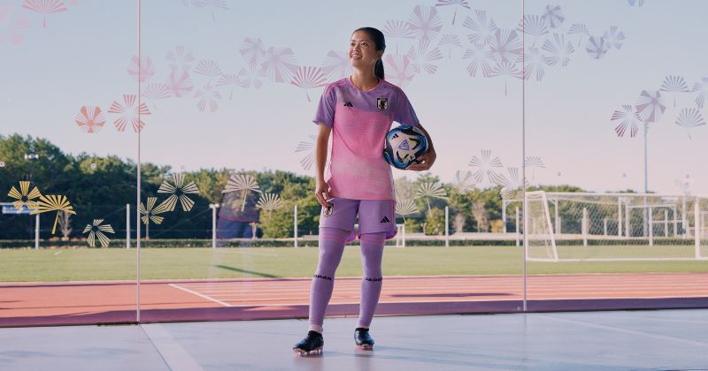 womens japan away shirt 2023 in pink and purple