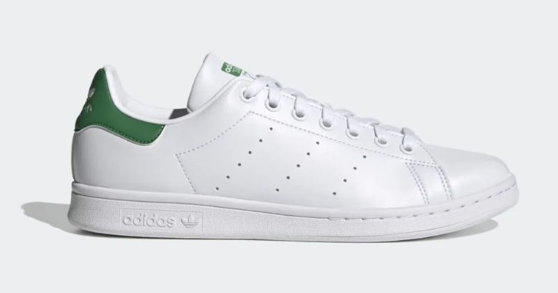 adidas stan smith trainer in white and green