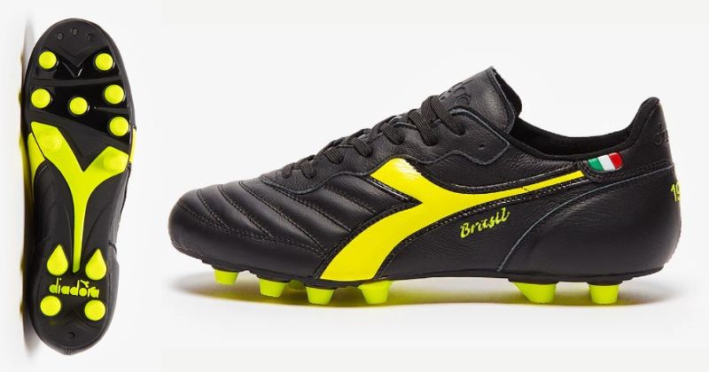 diadora brasil made in italy football boots in black and yellow