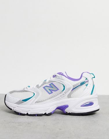 new balance 530 mesh trainers in white and lilac