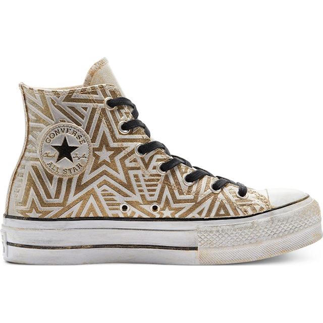 gold star leather platform chuck taylor all star high top