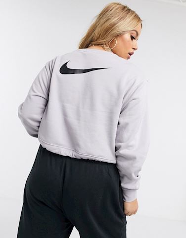 nike elastic drawcord cropped mini swoosh sweatshirt