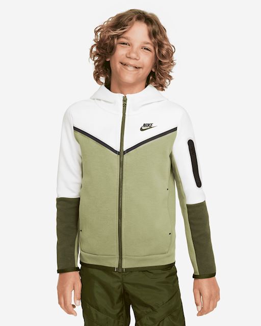 Nike Sportswear Tech Fleece Older Kids' (Boys') Full-Zip Hoodie - White ...