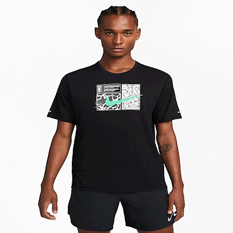 Nike Dri-FIT Miler D.Y.E. Men's Short-Sleeve Running Top - Black ...
