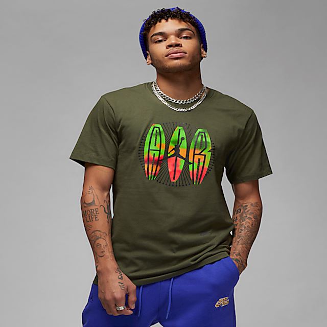Nike Jordan Flight MVP Men's T-Shirt - Green | DR1411-325 | FOOTY.COM