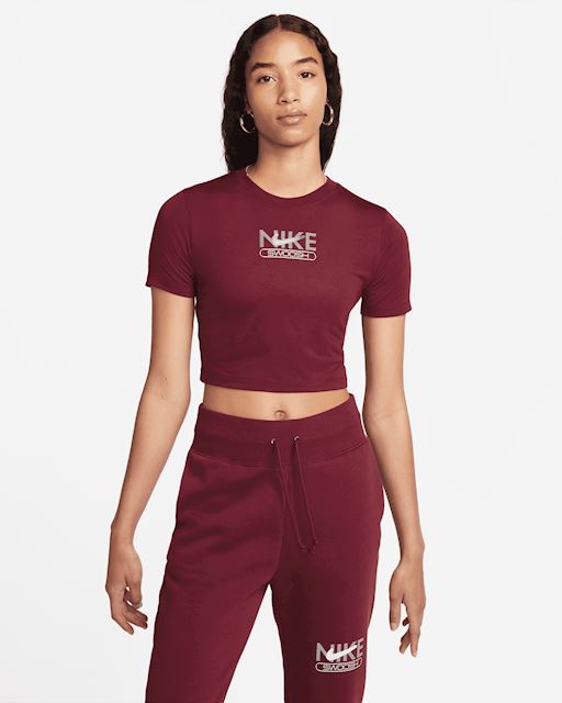 Nike Sportswear Women's Slim Cropped T-Shirt - Red | DV3800-638 | FOOTY.COM