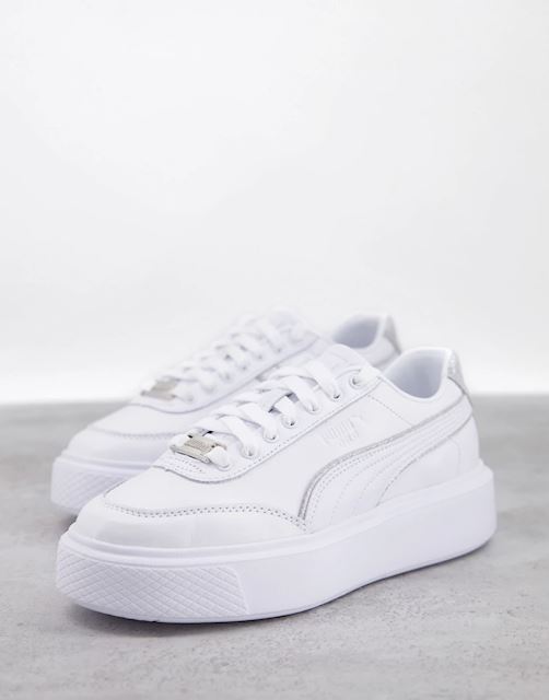 puma oslo femme trainers with in white and tan