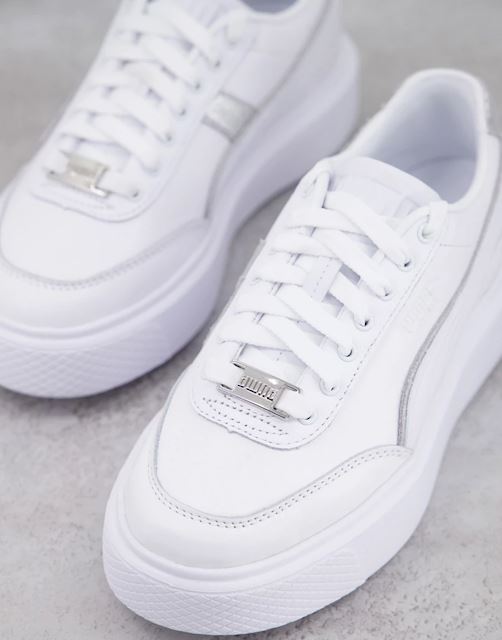 puma oslo femme trainers with in white and tan