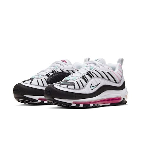 nike air max 98 trainers in white grey and pink