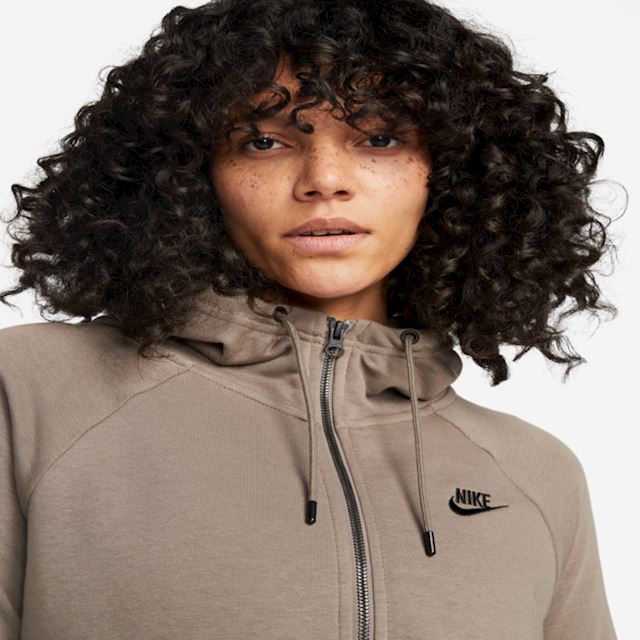 Nike Sportswear Essential Women's Full-Zip Fleece Hoodie - Grey ...