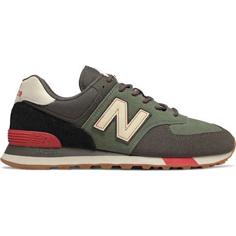 new balance 574 camo green with team red