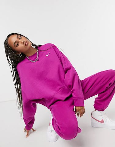 Nike mini swoosh oversized boxy sweatshirt in purple