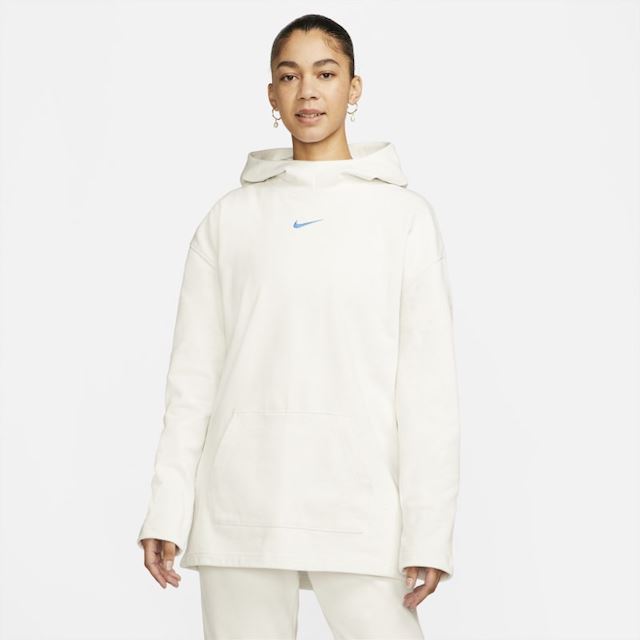 Nike Sportswear Oversized Fleece Funnel-Neck Hoodie - White | DZ5347 ...