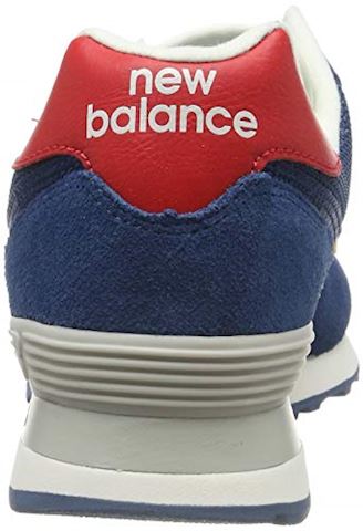 new balance 574 dark blue with team red