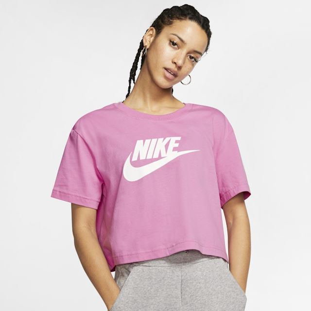 Nike Sportswear Essential Women's Cropped T-Shirt - Pink | BV6175-693 ...
