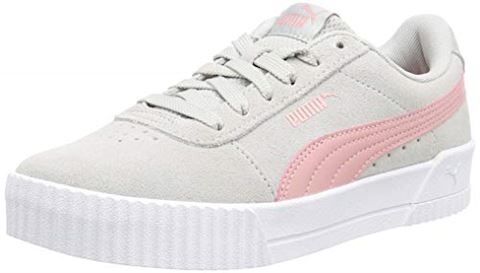Puma Carina Suede Junior Girls Trainers - Grey | 370532_03 | FOOTY.COM