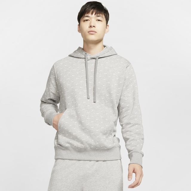 nike club grey swoosh logo hoodie