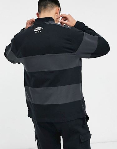 nike football academy half zip sweat in white with black side stripe