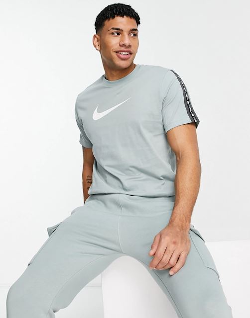 Nike Repeat Pack logo taped t-shirt in sage-Green | DM4685-013 | FOOTY.COM