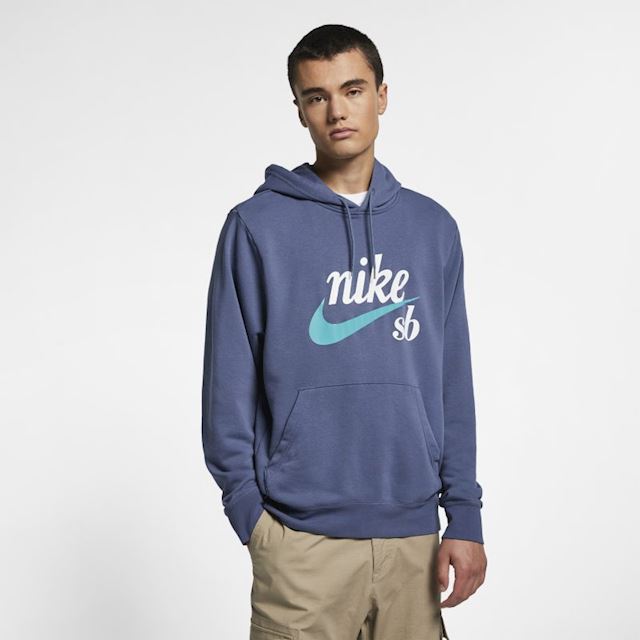 Nike SB Icon Men's Washed Skate Hoodie - Blue | CT5323-451 | FOOTY.COM