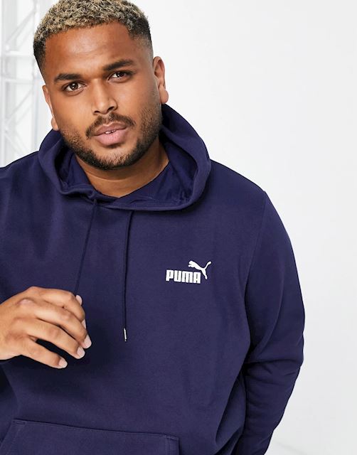 Puma Essentials hoodie with small logo in navy | 586690_06 | FOOTY.COM