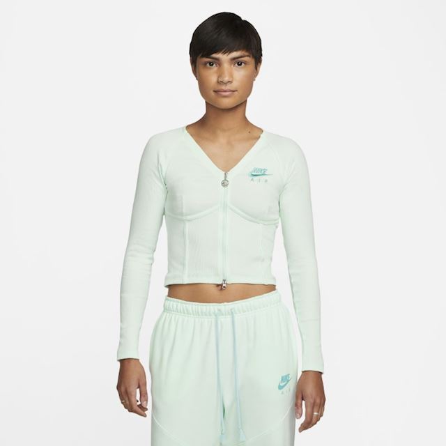 Ribbed Long-Sleeve Full-Zip Top 