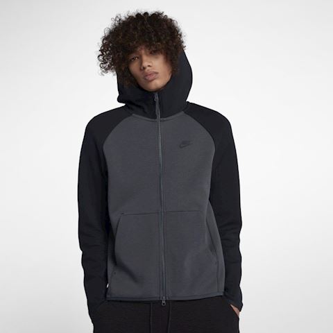 nike tech fleece hoodie black and grey 