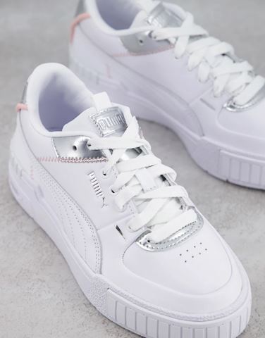 puma cali sport glow metallic trainers in white