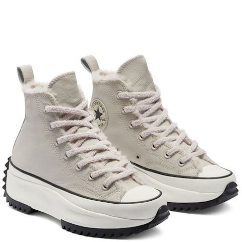 converse cosy club faux fur lined trainers in black