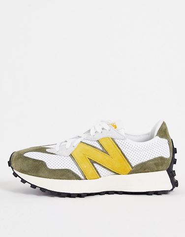 new balance 327 trainers in khaki and grey