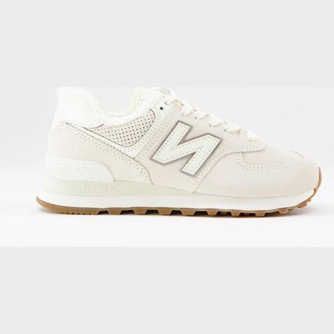 new balance 574 trainers in off white and grey