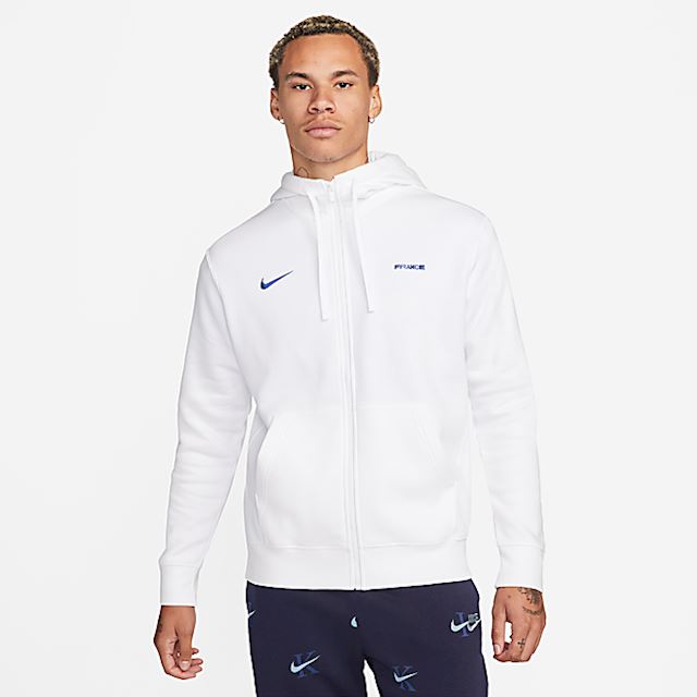 Nike FFF Club Fleece Men's Full-Zip Hoodie - White | DH4958-100 | FOOTY.COM