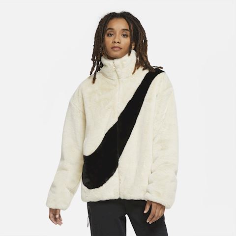 white fur nike jacket