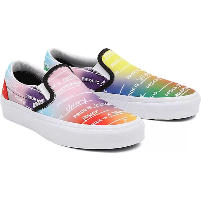 VANS Pride Classic Slip-on Shoes ((pride) Rainbow/true White) Women ...