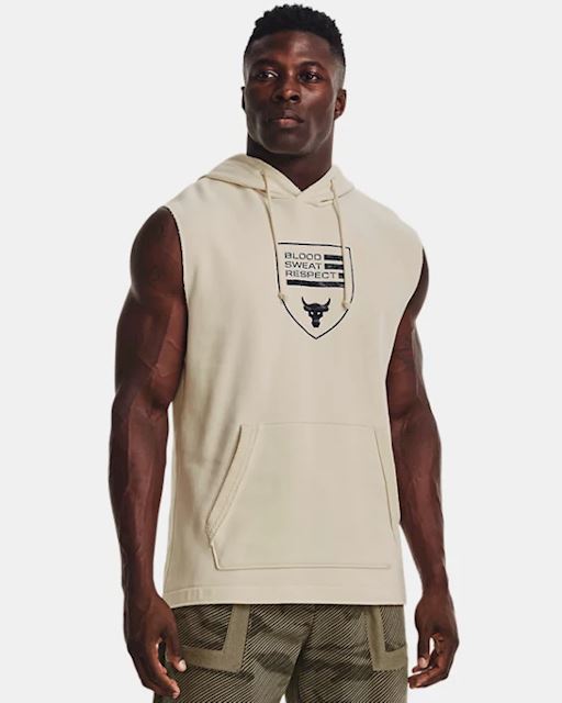 Under Armour Men's Project Rock Heavyweight Terry Sleeveless Hoodie ...