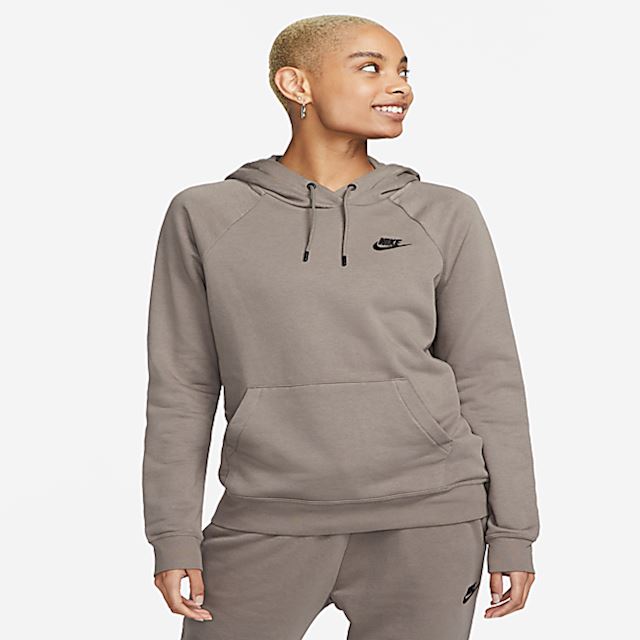 Nike Sportswear Essential Women's Fleece Pullover Hoodie - Grey ...